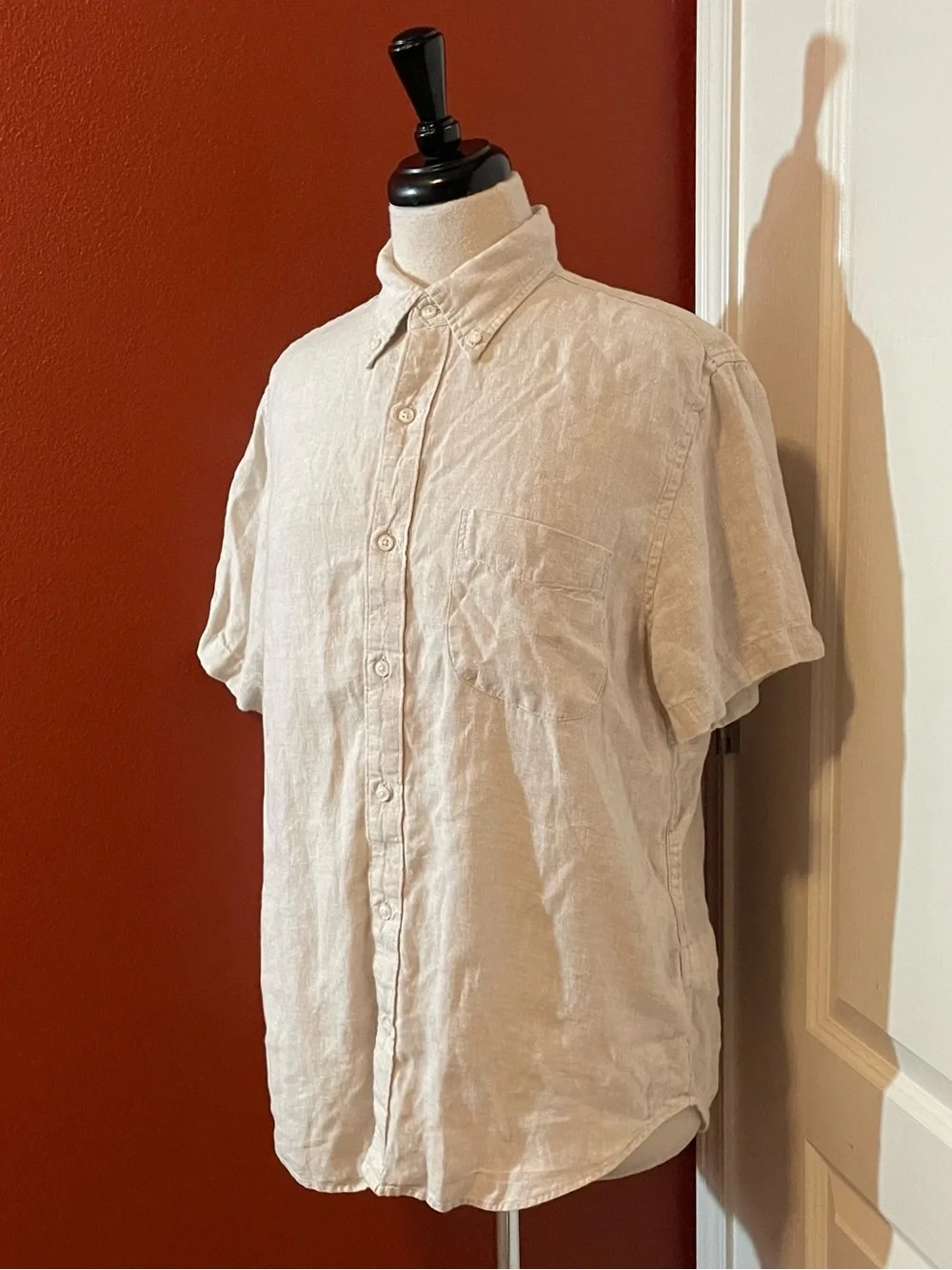 J Crew Men’s Classic Baird McNutt Irish Linen Button Down Short Sleeve Shirt